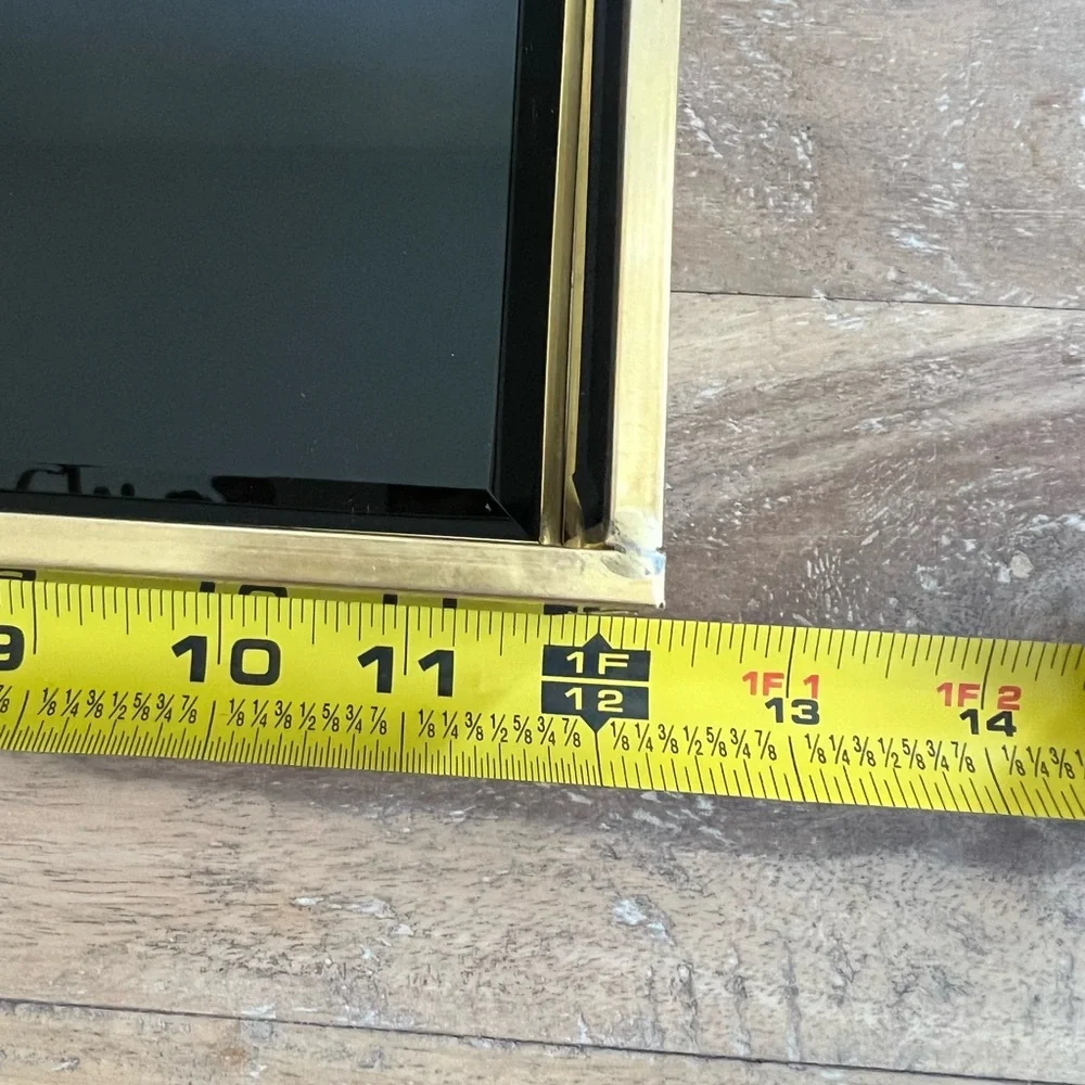 Beveled Black Glass Tray